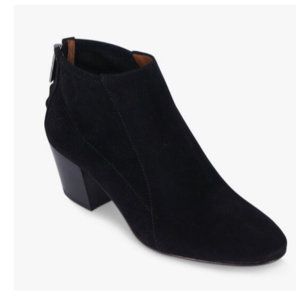 Aquatalia Farrow Black Perforated Suede Bootie Women's, Size 9.5